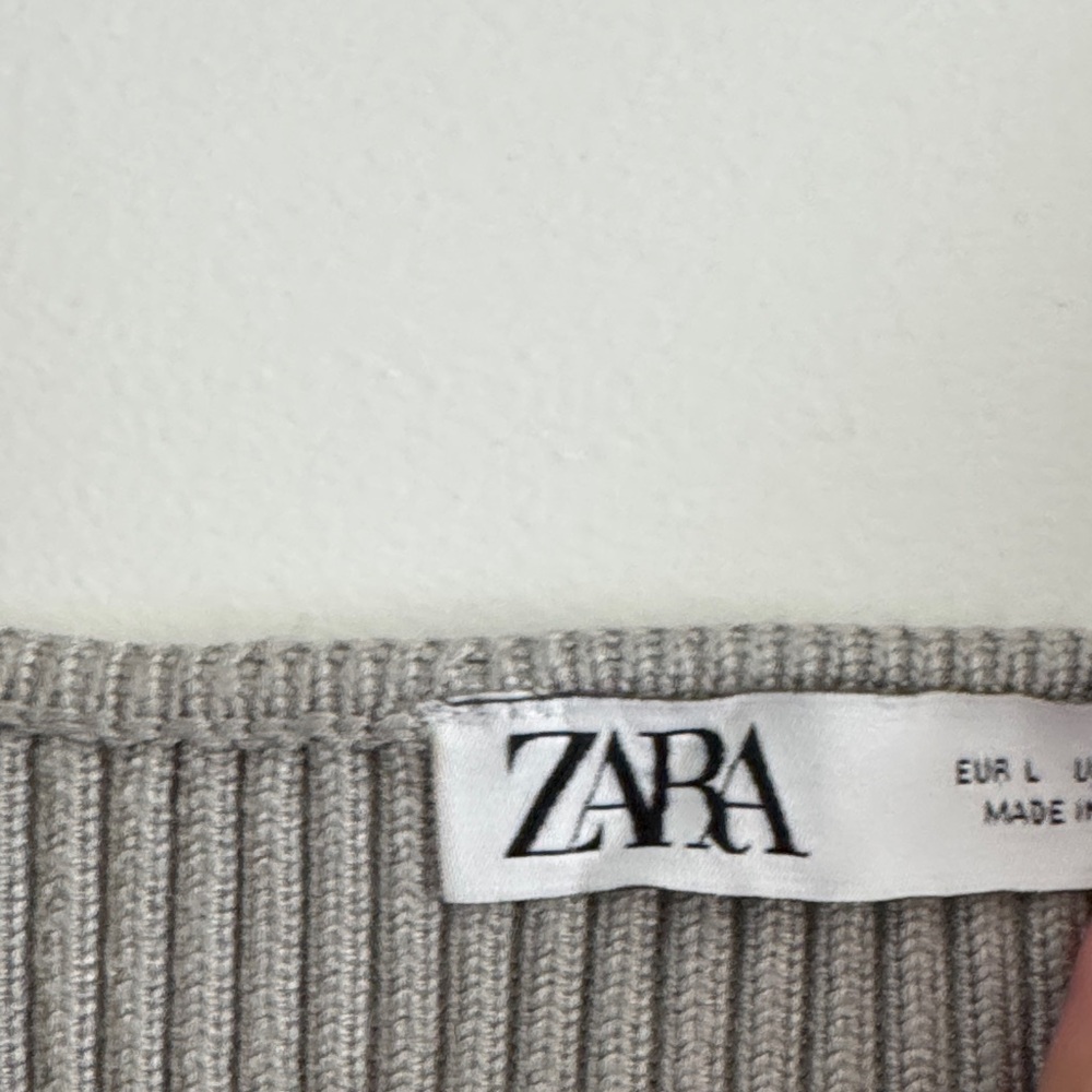 Zara Ribbed Button-Front Cami — Gray - Picture 3 of 5